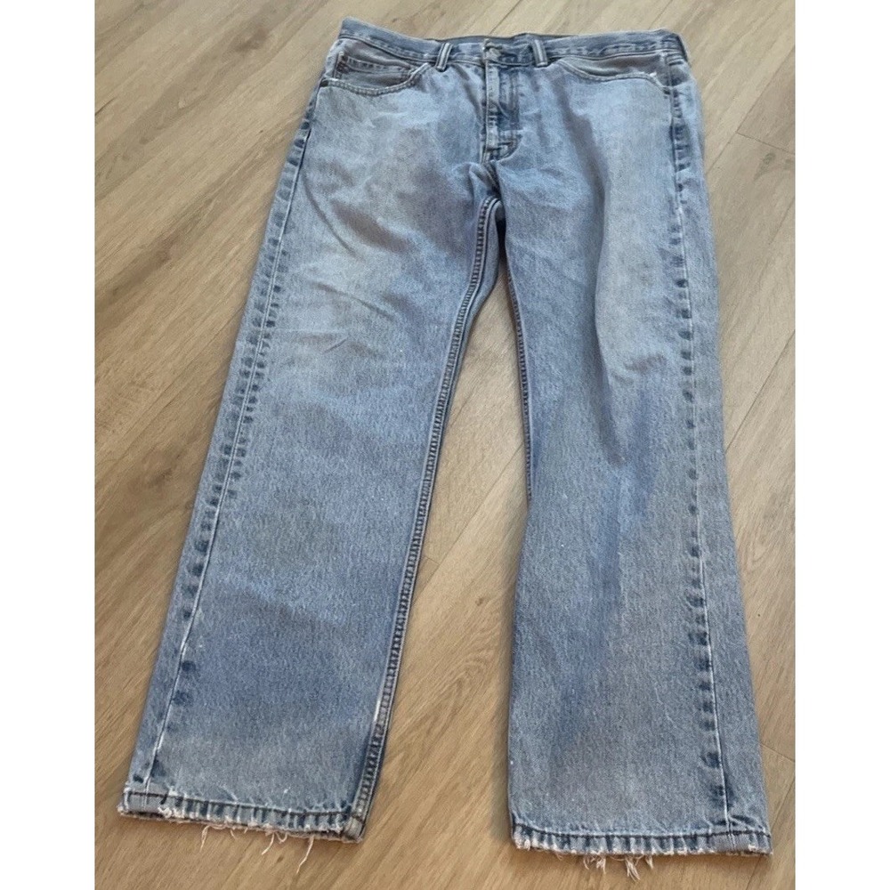 Levi's 505 Denim Jeans Men's 36x30 Regular Fit Straight Leg Light Wash Relaxed 1